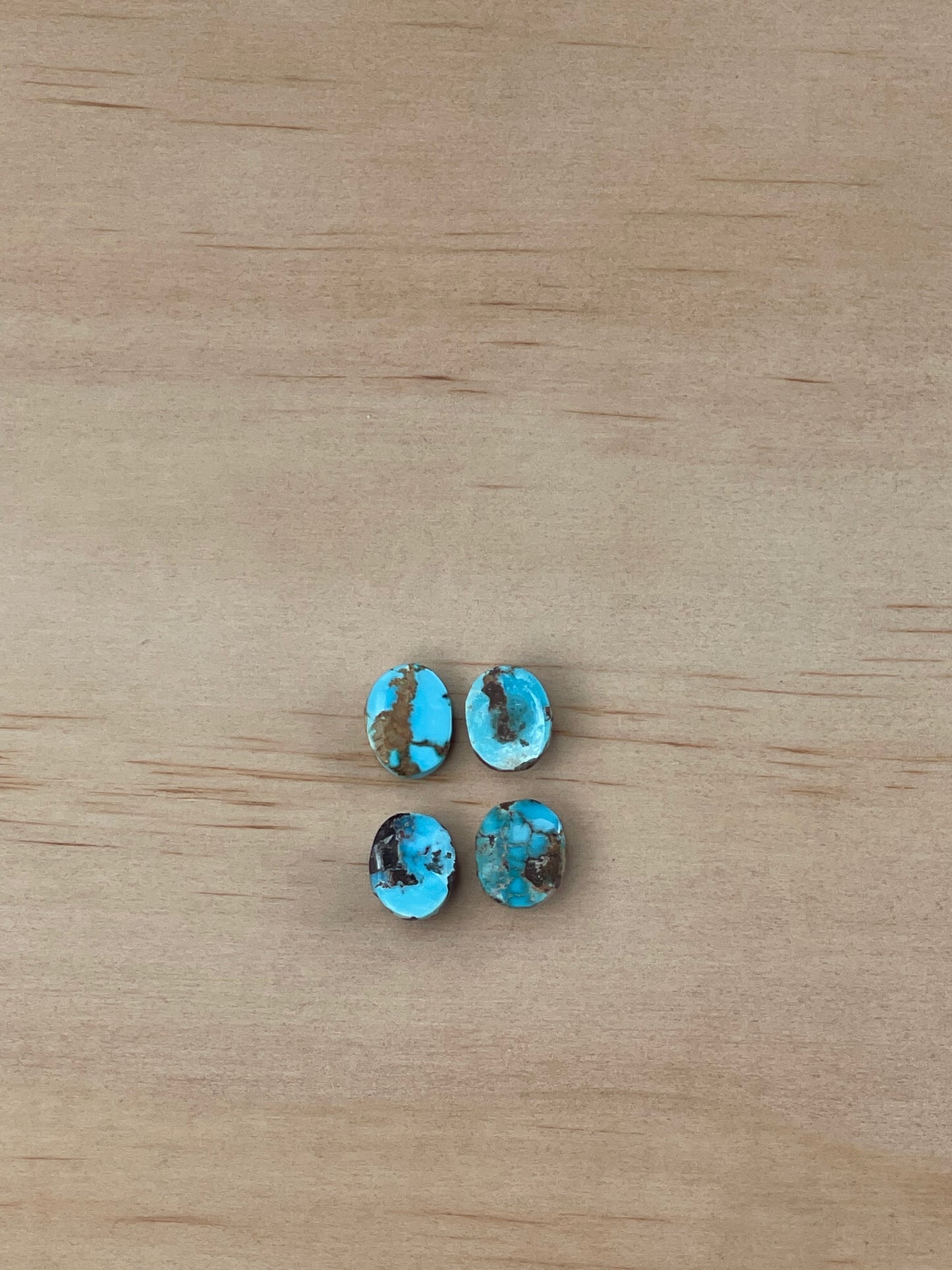 Pack of Four Natural Persian Turquoise From Neishabour Mine, Iran. #N2
