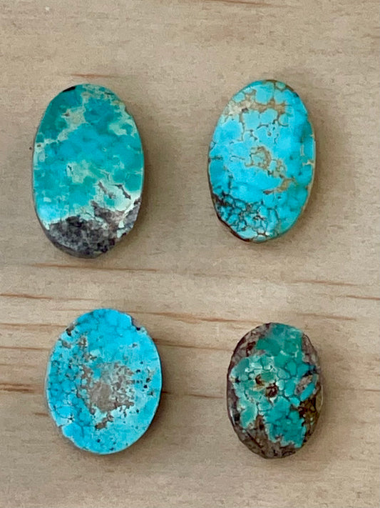 Pack of Four Natural Persian Turquoise From Neishabour Mine, Iran. #N4