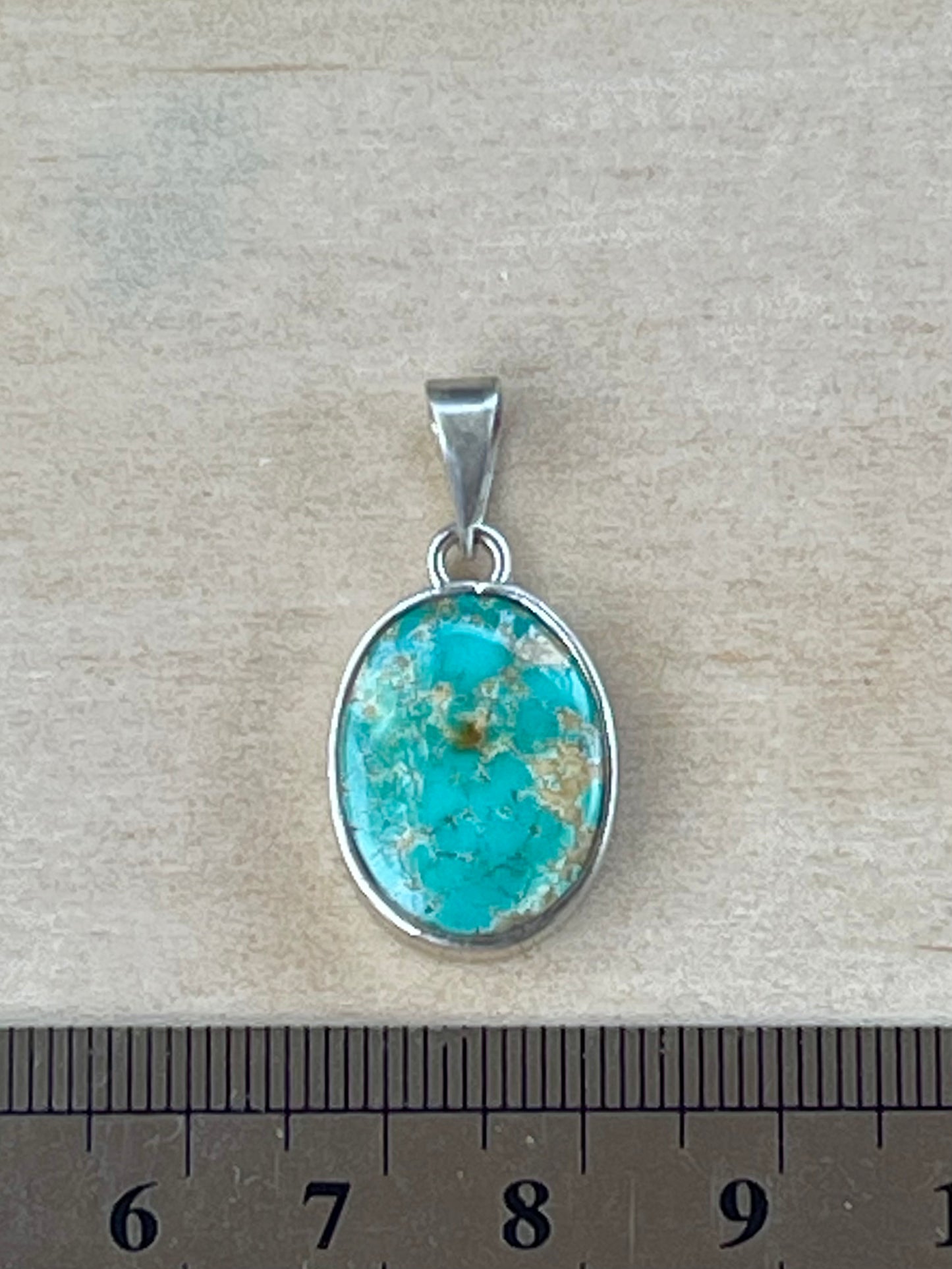 Persian Turquoise Silver Pendant From Neishabour Mine, Iran. Natural, Not-stabilised #P3