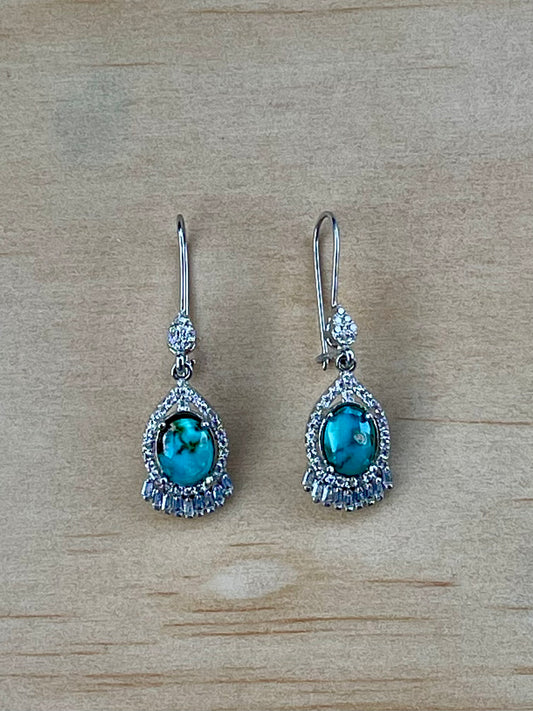 Elegant Persian Turquoise Silver Pendant From Neishabour Mine, Iran. Natural, Not-stabilised #E1