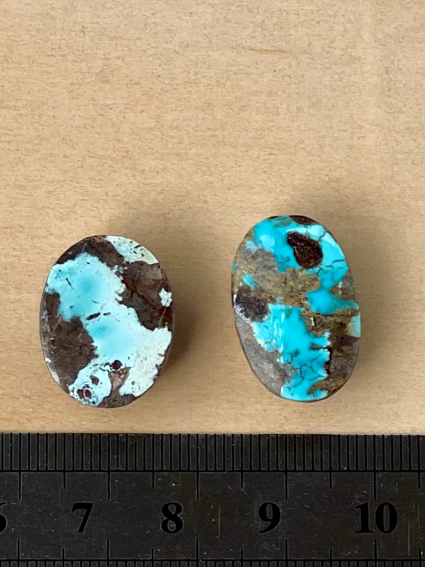 2 Amazing Natural Persian Turquoise Loose Stones From Neishabour Mine, Iran. Not-stabilised #N13