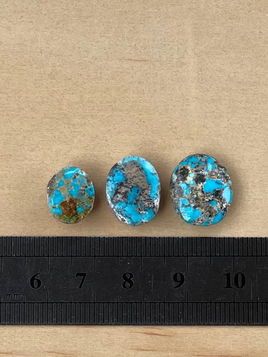 3 Lovely Natural Persian Turquoise Loose Stones – Neishabour Mine, Unstabilised (#N16)