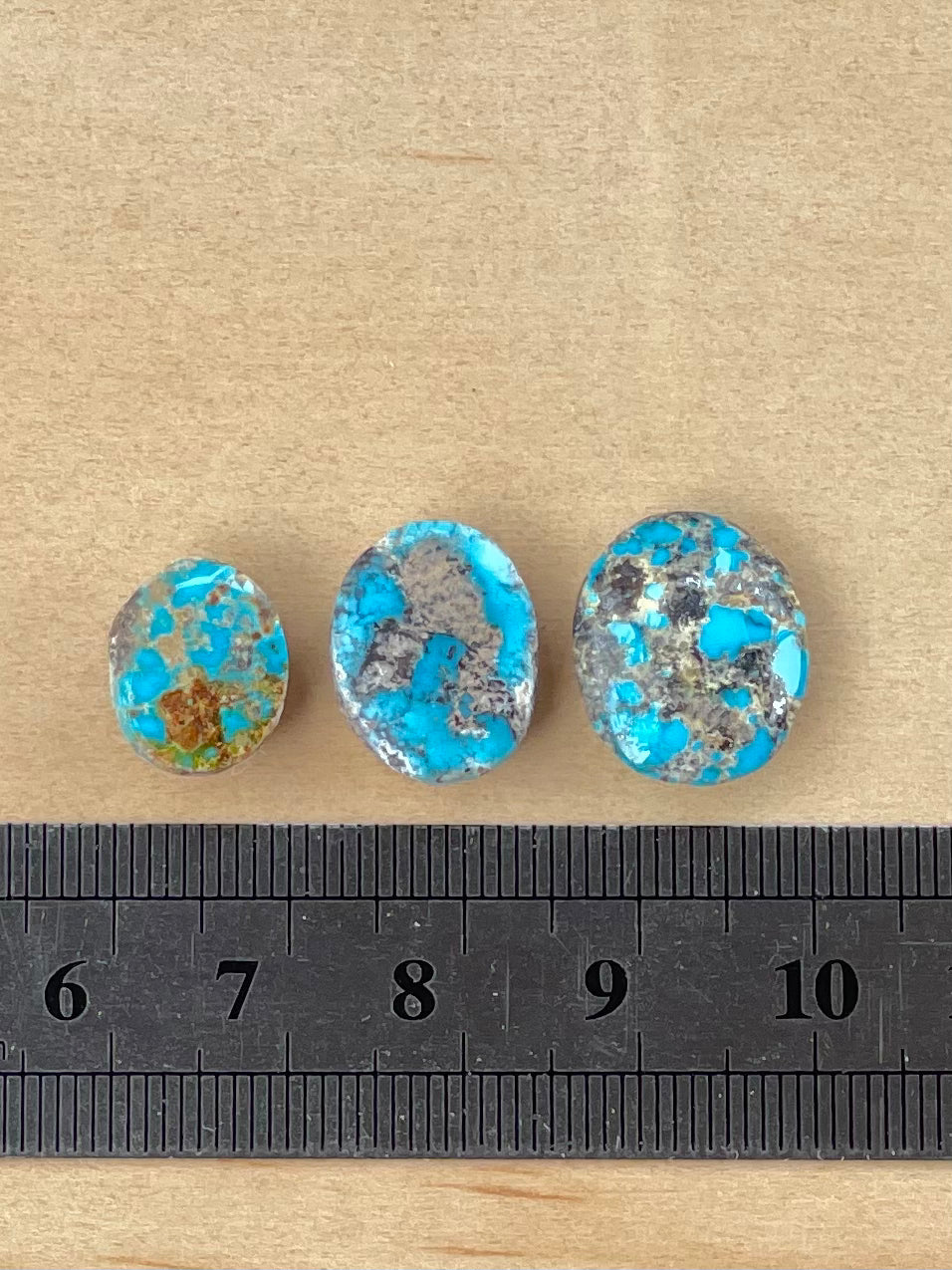 3 Lovely Natural Persian Turquoise Loose Stones – Neishabour Mine, Unstabilised (#N16)