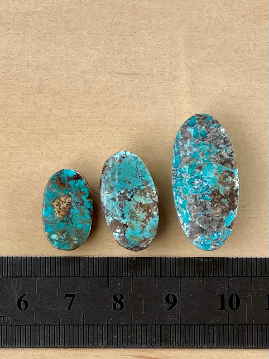 3 Lovely Natural Persian Turquoise Loose Stones – Neishabour Mine, Unstabilised (#N17)