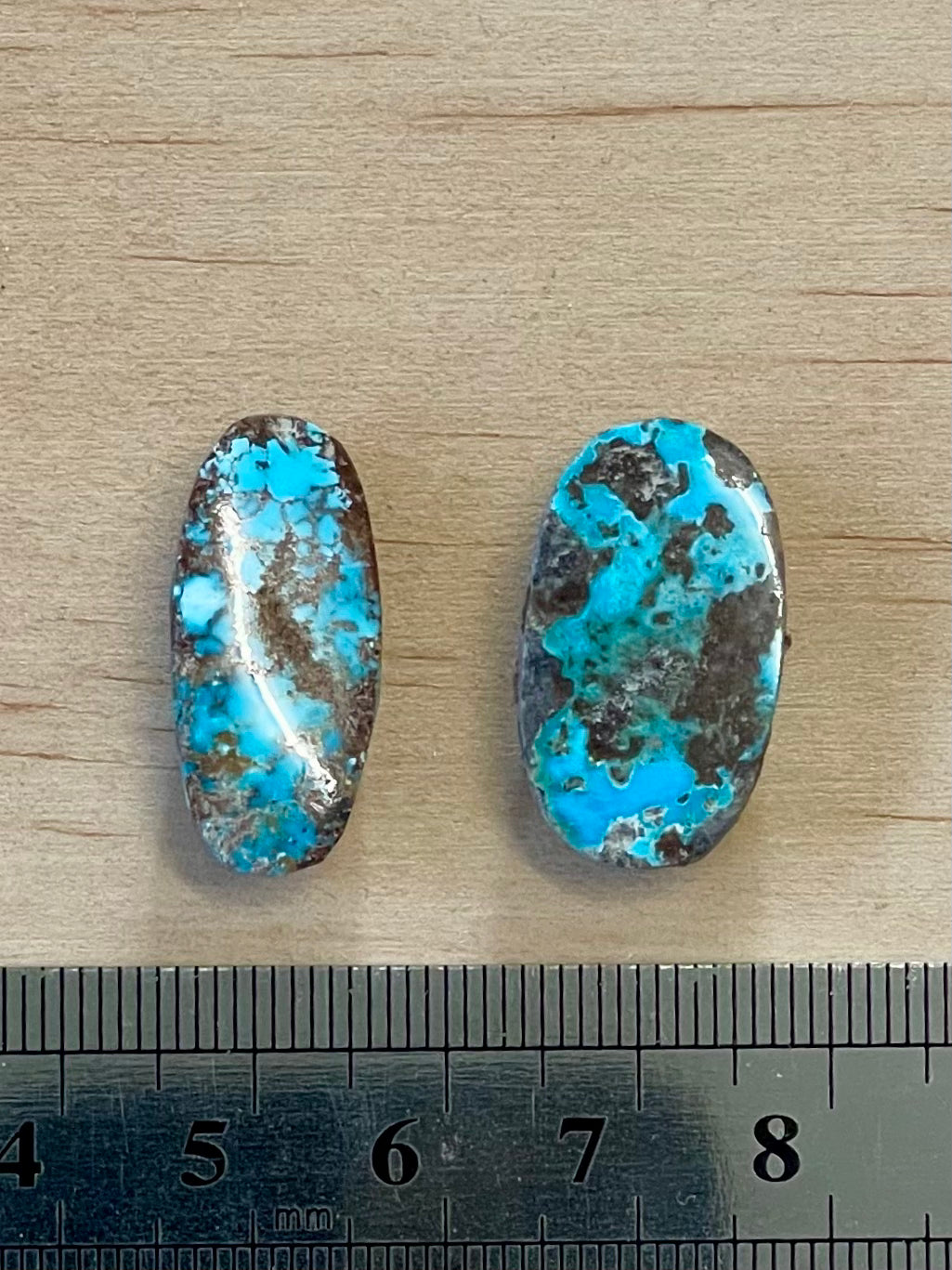 2 Amazing Natural Persian Turquoise Loose Stones – Neishabour Mine, Not-stabilized (#N29)