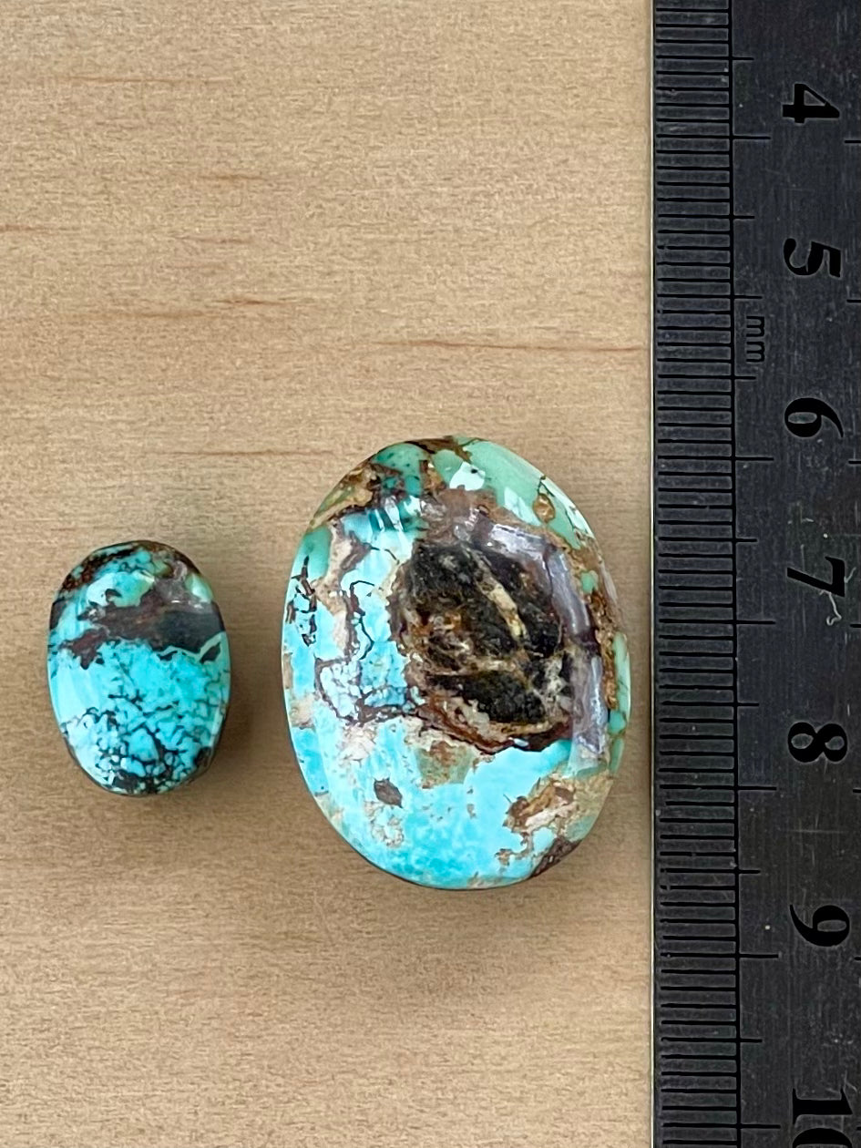 2 Amazing Natural Persian Turquoise Loose Stones – Neishabour Mine, Not-stabilized (#N31)