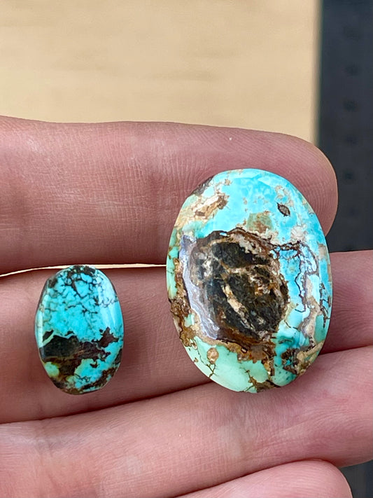 2 Amazing Natural Persian Turquoise Loose Stones – Neishabour Mine, Not-stabilized (#N31)