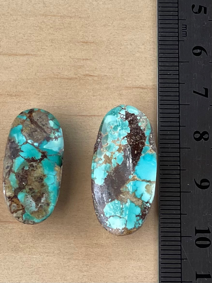 2 Amazing Natural Persian Turquoise Loose Stones – Neishabour Mine, Not-stabilized (#N33)