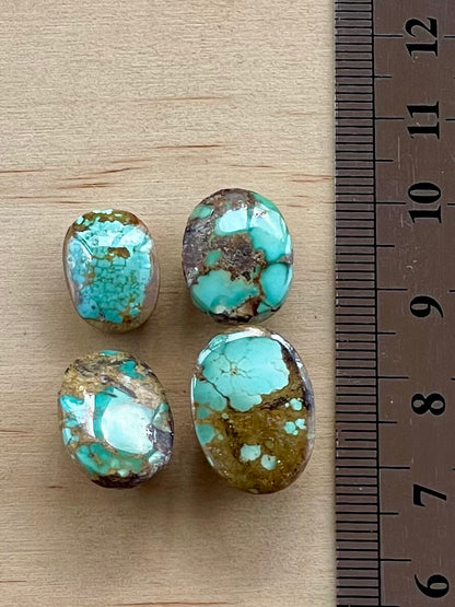 4 Amazing Natural Persian Turquoise Stones – Neishabour Mine, Iran, Not-stabilized (#N55)