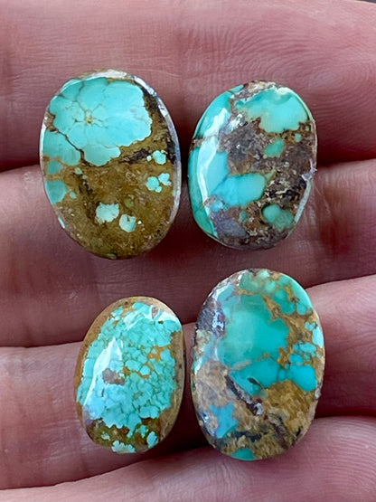 4 Amazing Natural Persian Turquoise Stones – Neishabour Mine, Iran, Not-stabilized (#N55)