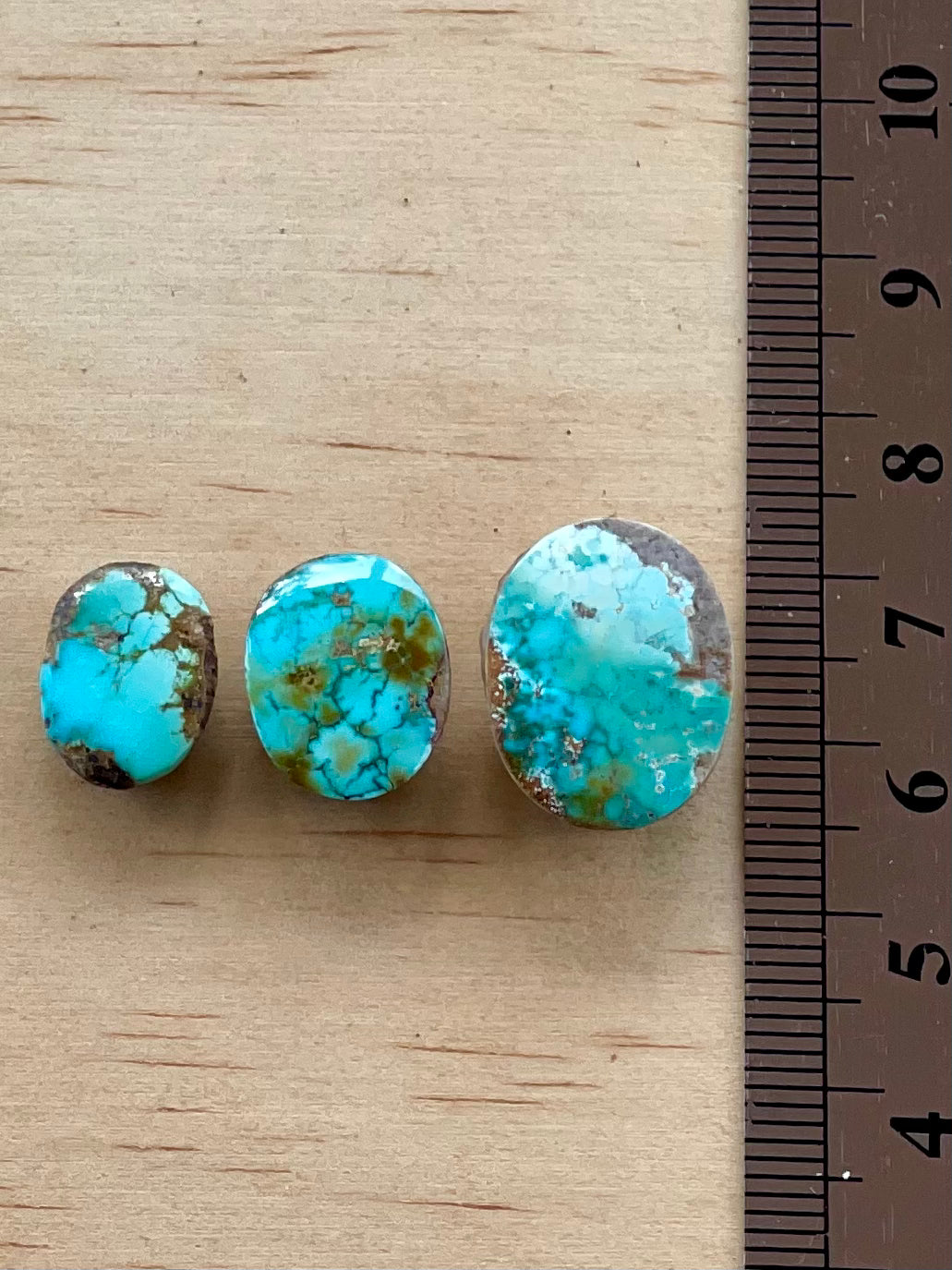 3 Lovely Natural Persian Turquoise Stones – Neishabour Mine, Iran, Not-stabilized (#N62)