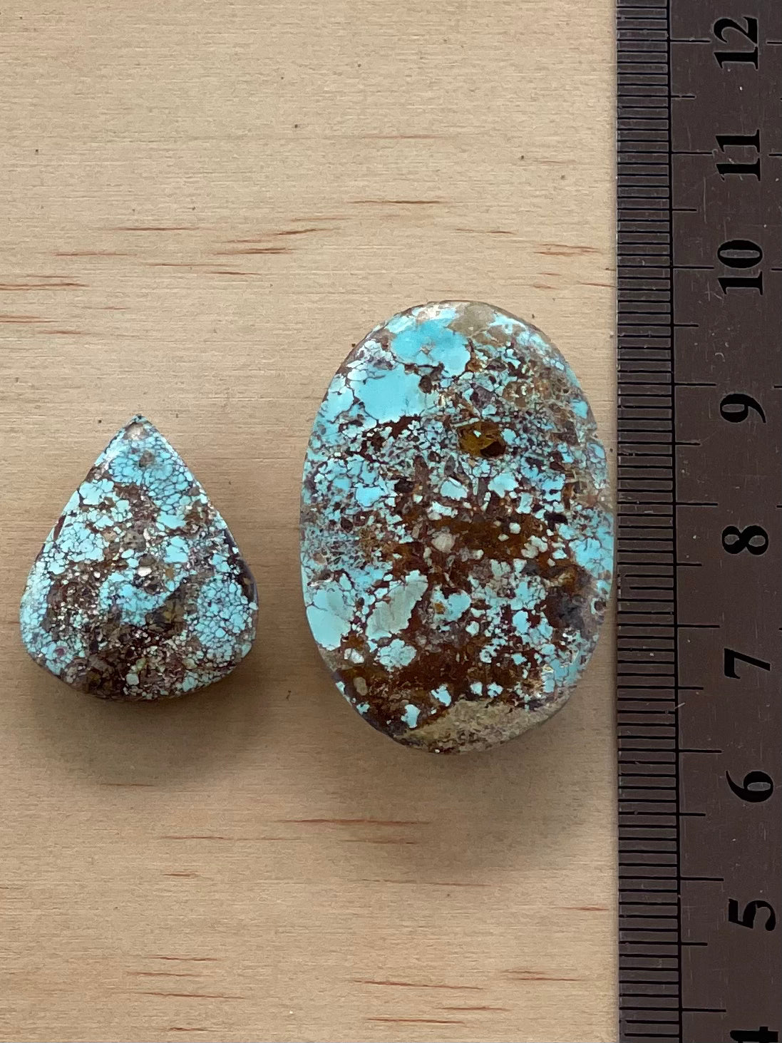 2 Large Natural Persian Turquoise Stones – Neishabour Mine, Iran, Not-stabilized (#N64)