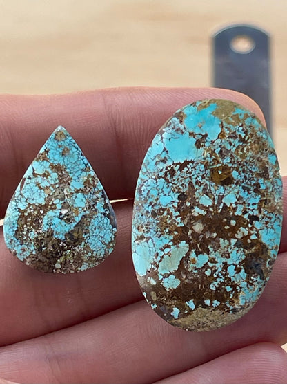 2 Large Natural Persian Turquoise Stones – Neishabour Mine, Iran, Not-stabilized (#N64)
