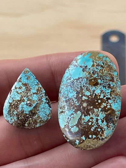 2 Large Natural Persian Turquoise Stones – Neishabour Mine, Iran, Not-stabilized (#N64)
