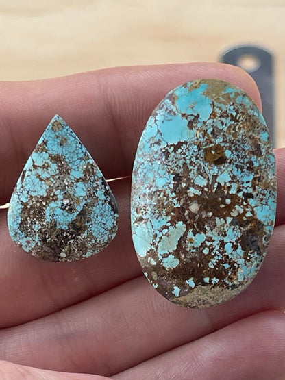 2 Large Natural Persian Turquoise Stones – Neishabour Mine, Iran, Not-stabilized (#N64)