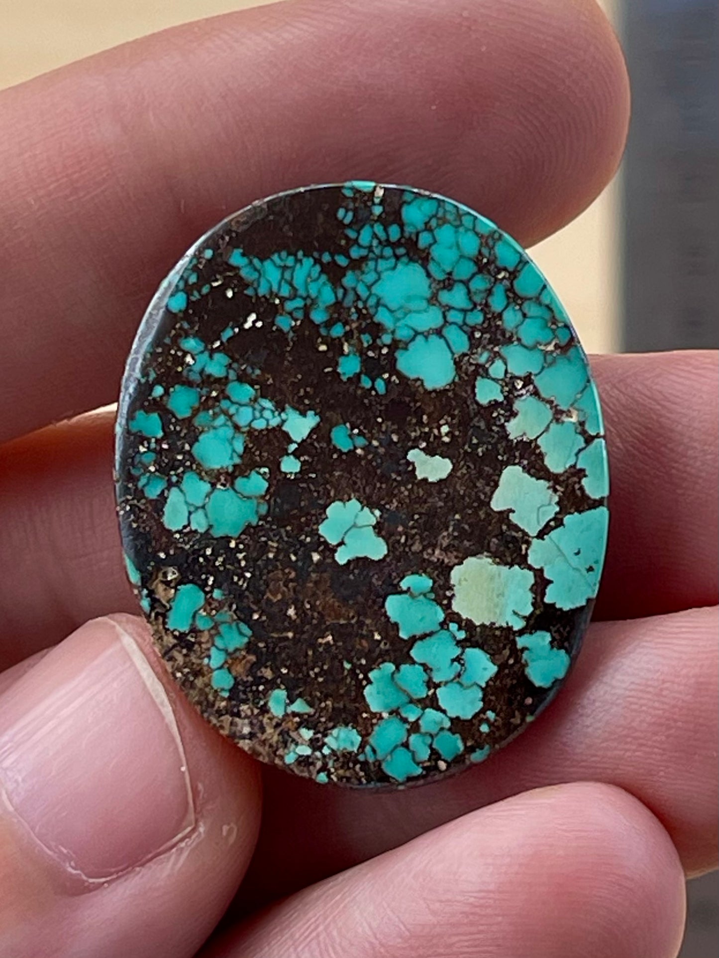 A Magnificent Large Spiderweb Natural Persian Turquoise Stones – Neishabour Mine, Iran, Not-stabilized (#N65)