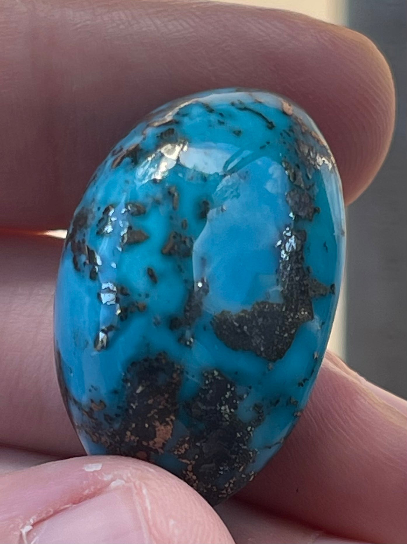 ✨ A Stunning Iranian Turquoise UnusuaL Cabochons – With Golden Pyrite Kerman Mine - Iran ✨ (#K53)