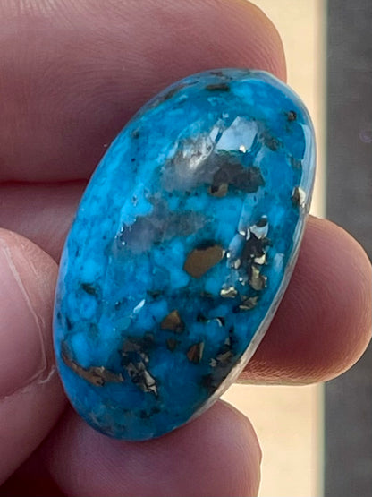 ✨ A Lovely Iranian Turquoise Cabochon – With Golden Pyrite Kerman Mine - Iran ✨ (#K54)