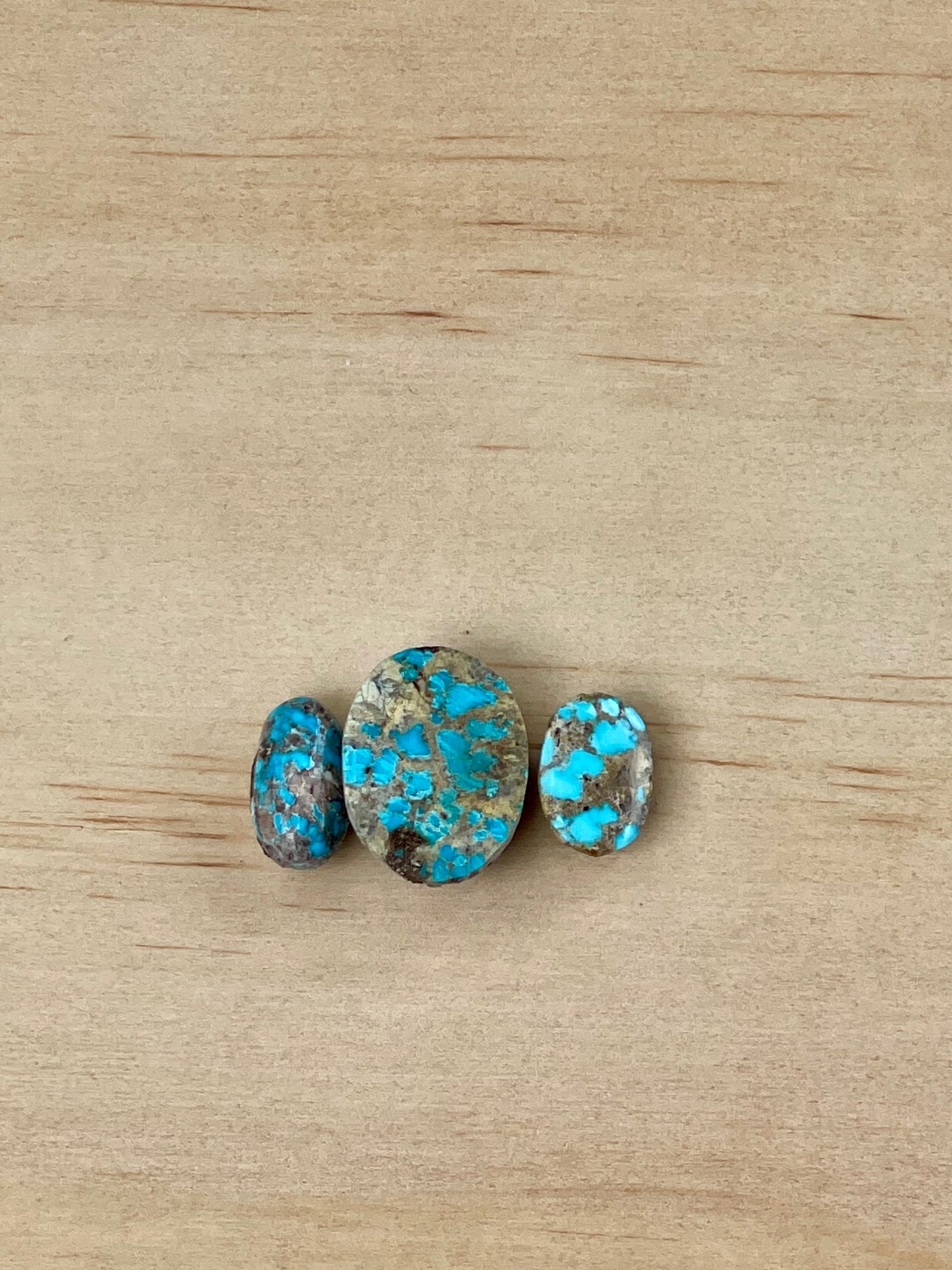 Pack of Three Natural Persian Turquoise From Neishabour Mine, Iran. #N1