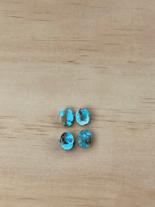 Pack of Four Natural Persian Turquoise From Neishabour Mine, Iran. #N2