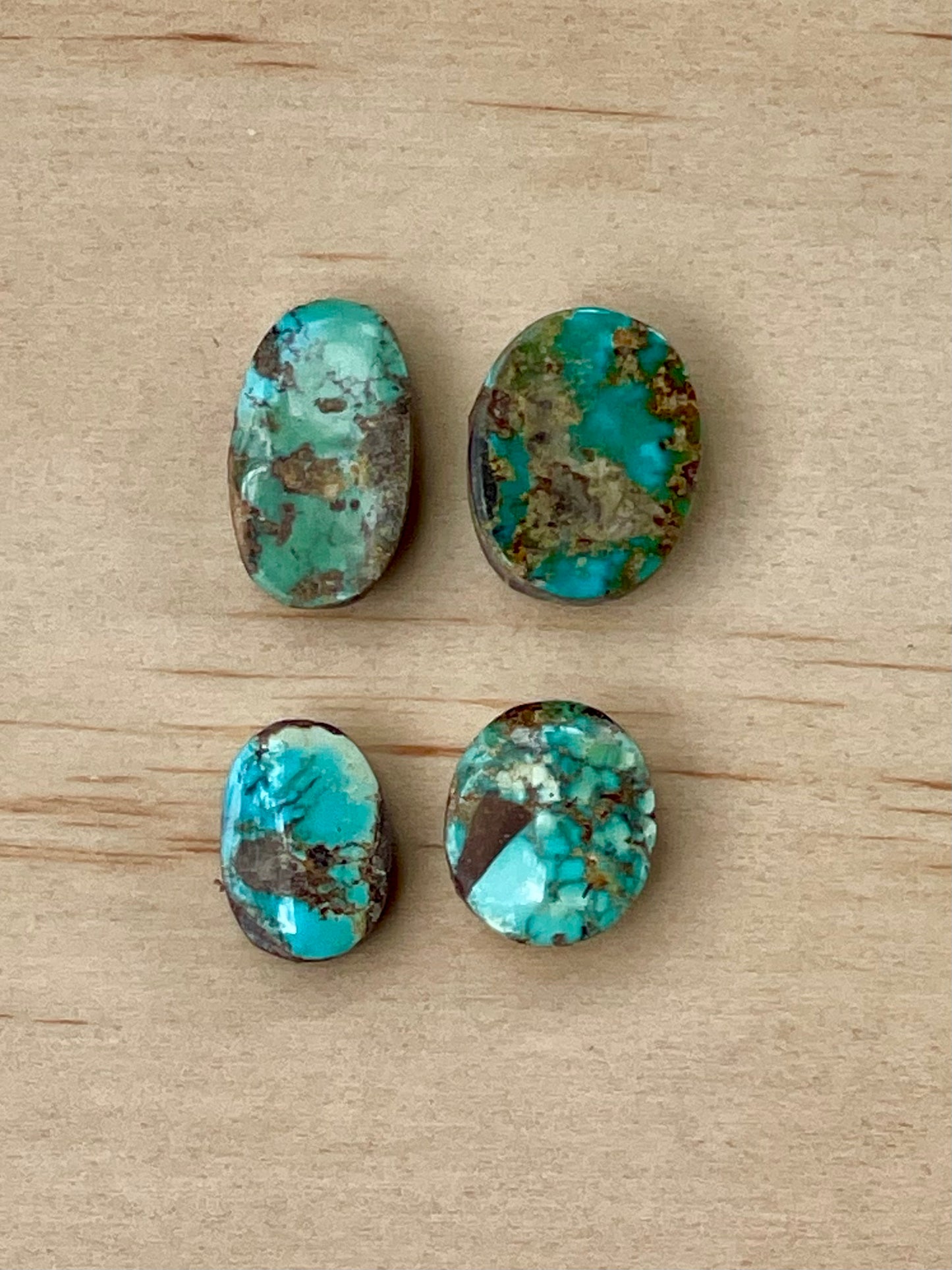 Pack of Four Natural Persian Turquoise From Neishabour Mine, Iran. #N3