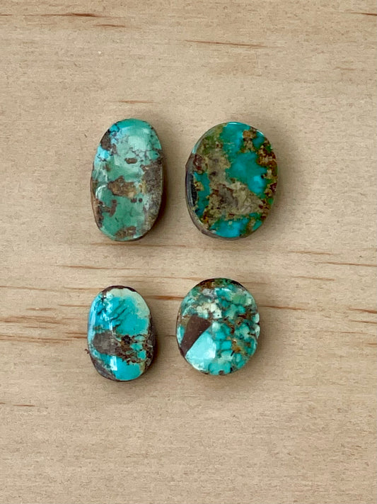 Pack of Four Natural Persian Turquoise From Neishabour Mine, Iran. #N3