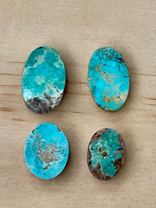 Pack of Four Natural Persian Turquoise From Neishabour Mine, Iran. #N4