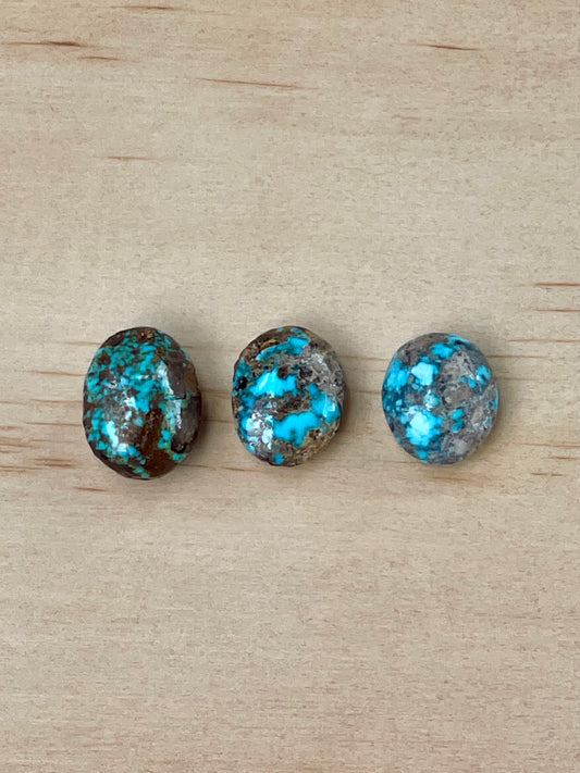 3 Natural Persian Turquoise Loose Stones From Neishabour Mine, Iran. Not-stabilised #N7