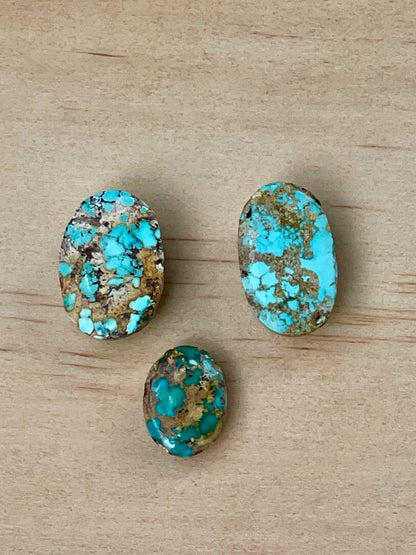 3 Natural Persian Turquoise Loose Stones From Neishabour Mine, Iran. Not-stabilised #N8