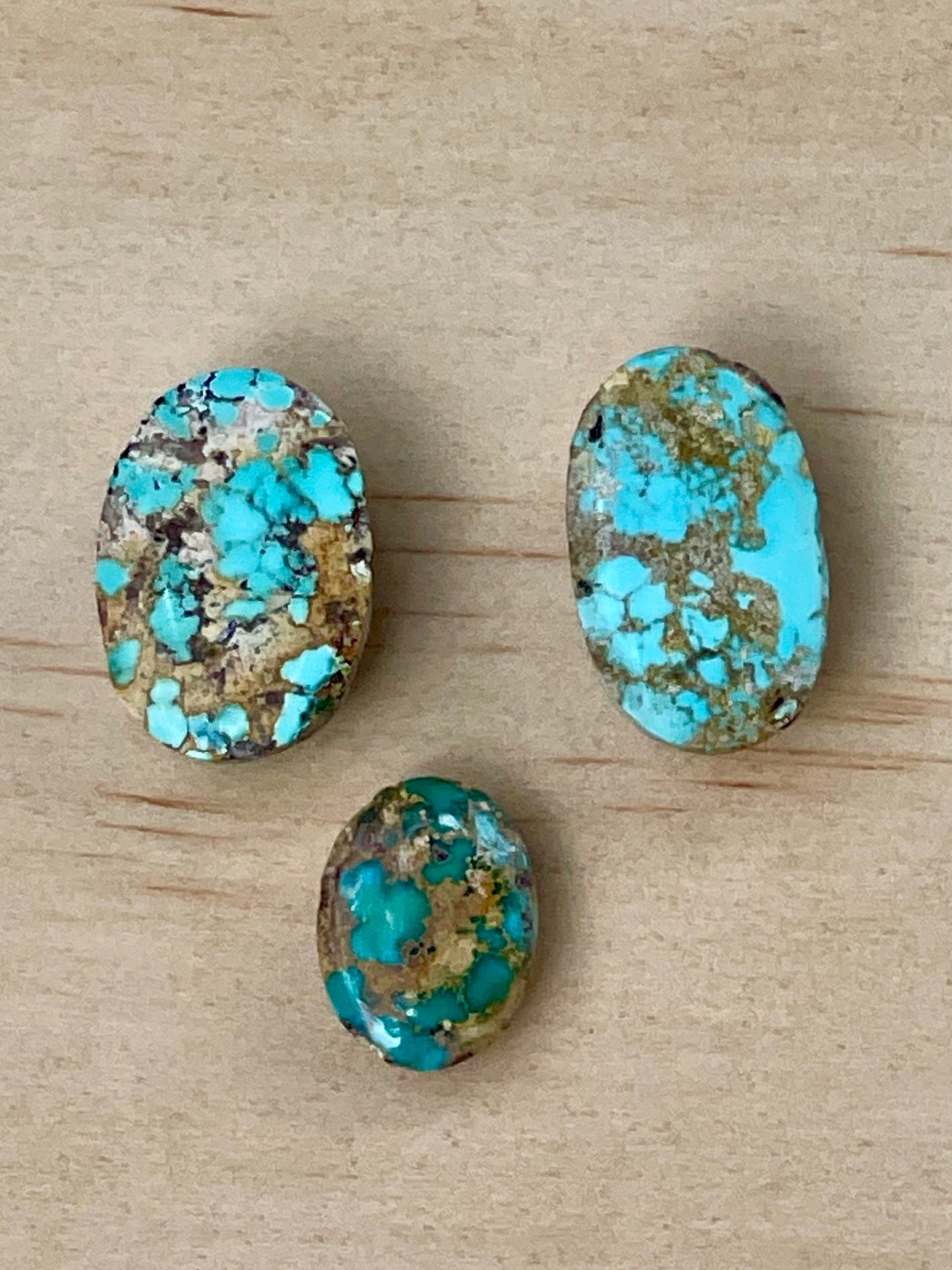 3 Natural Persian Turquoise Loose Stones From Neishabour Mine, Iran. Not-stabilised #N8
