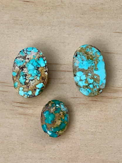 3 Natural Persian Turquoise Loose Stones From Neishabour Mine, Iran. Not-stabilised #N8