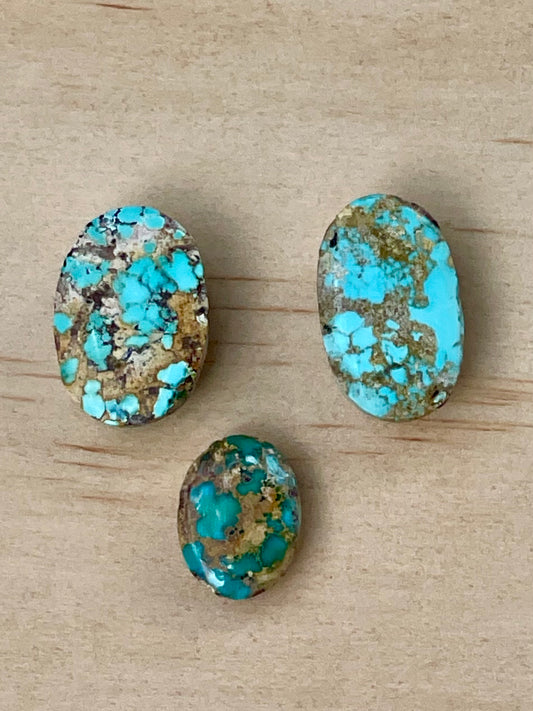 3 Natural Persian Turquoise Loose Stones From Neishabour Mine, Iran. Not-stabilised #N8