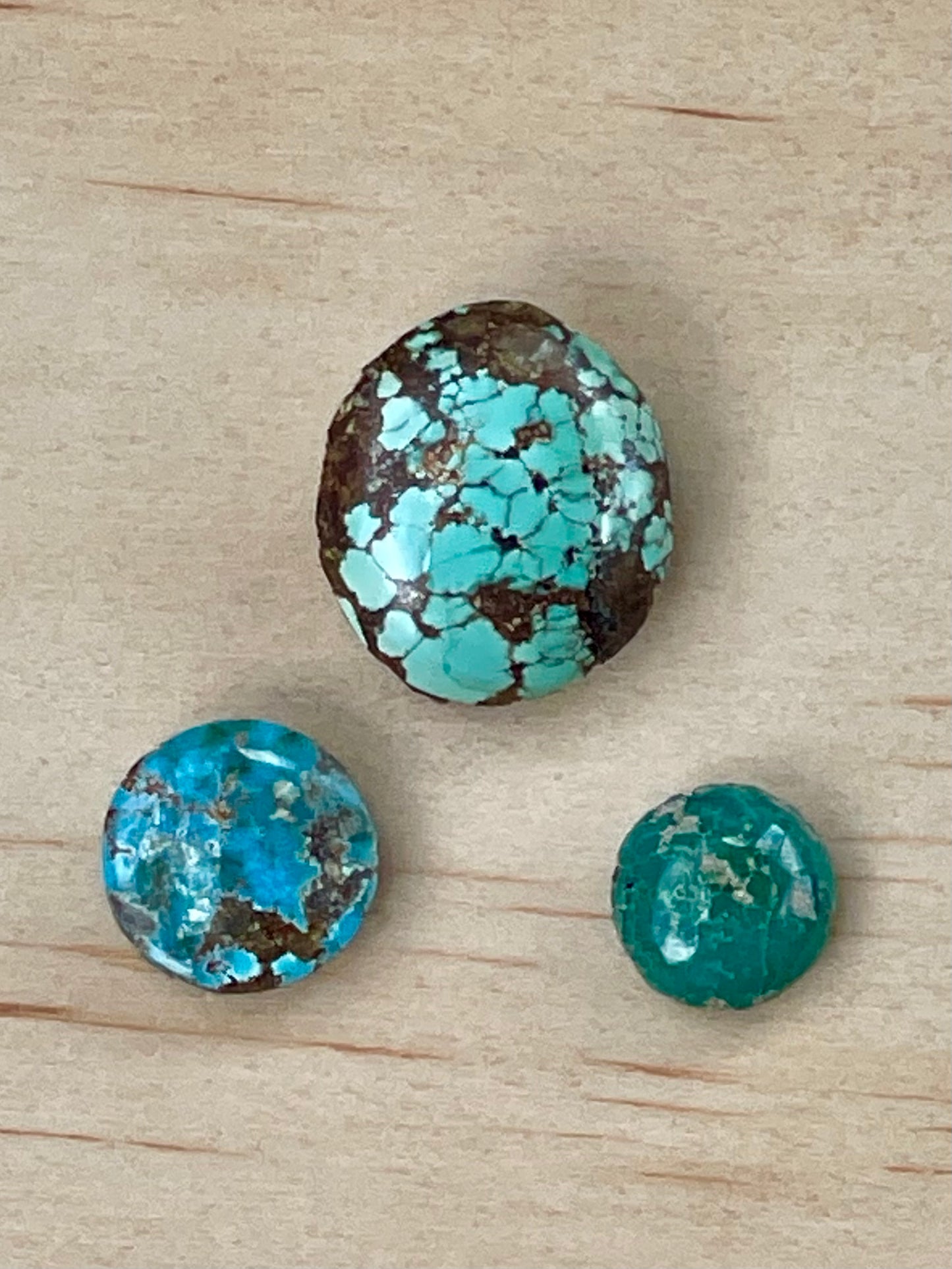 3 Amazing Natural Persian Turquoise Loose Stones From Neishabour Mine, Iran. Not-stabilised #N9
