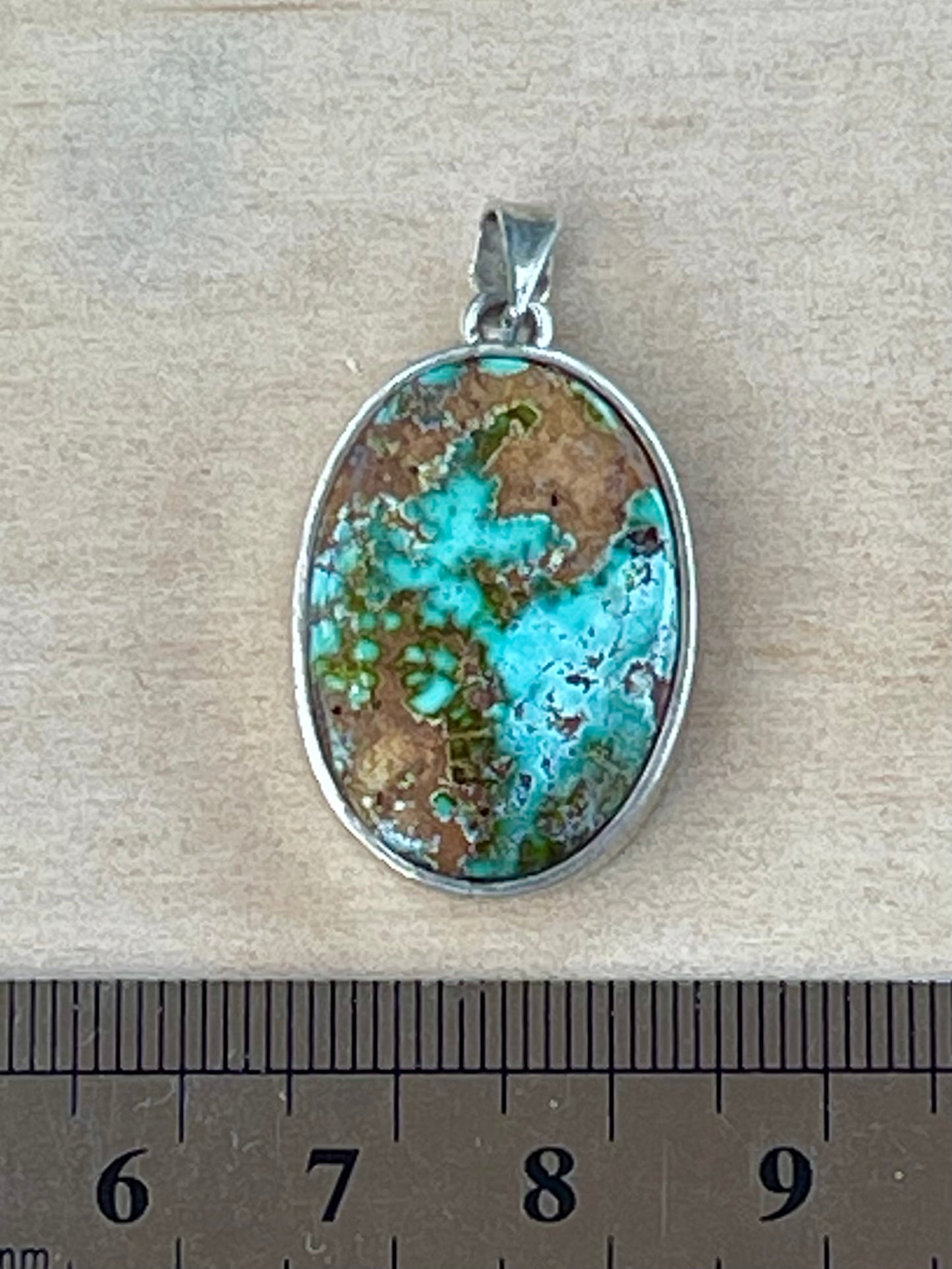 Persian Turquoise Silver Pendant From Neishabour Mine, Iran. Natural, Not-stabilised #P2