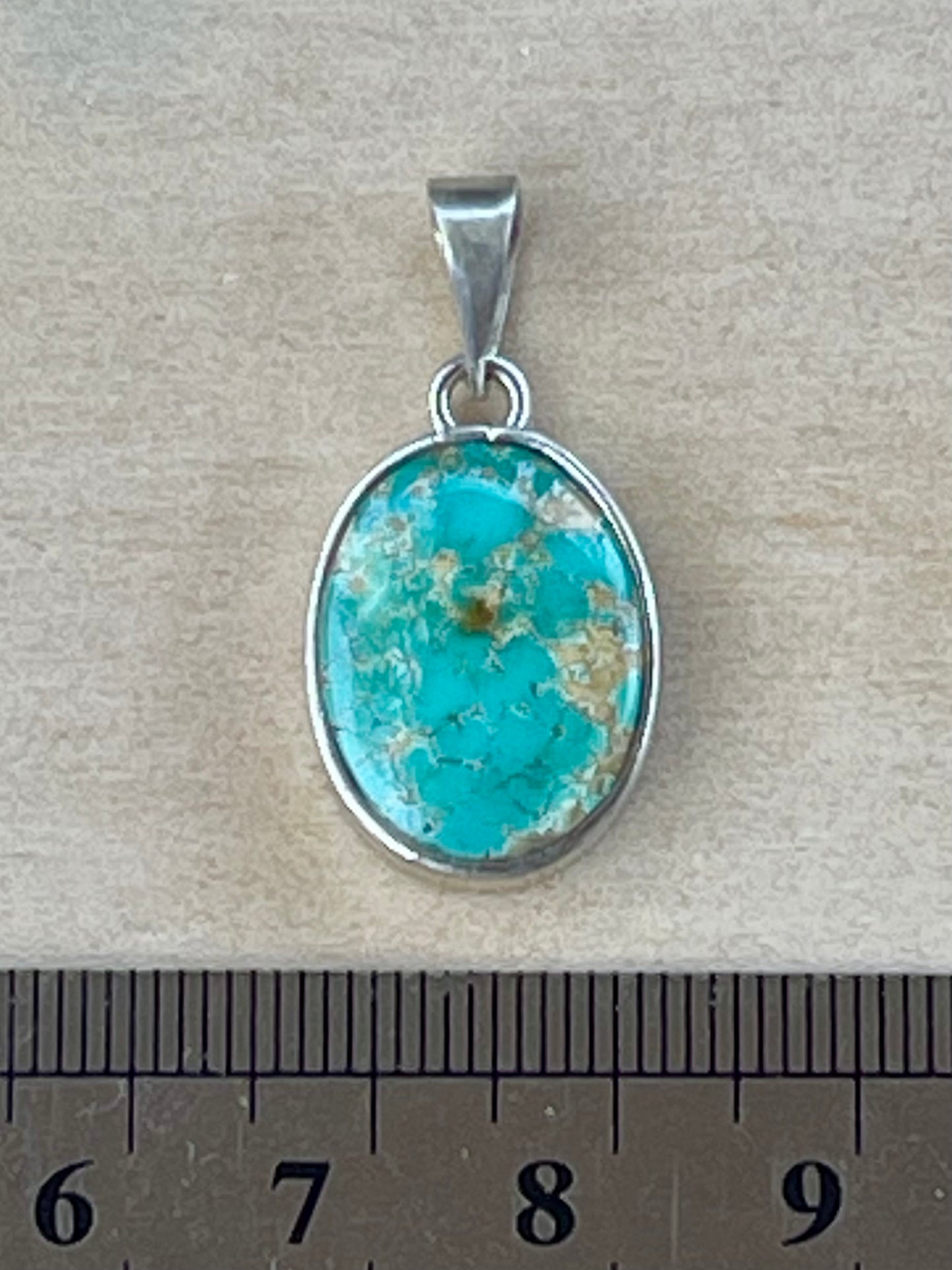 Persian Turquoise Silver Pendant From Neishabour Mine, Iran. Natural, Not-stabilised #P3