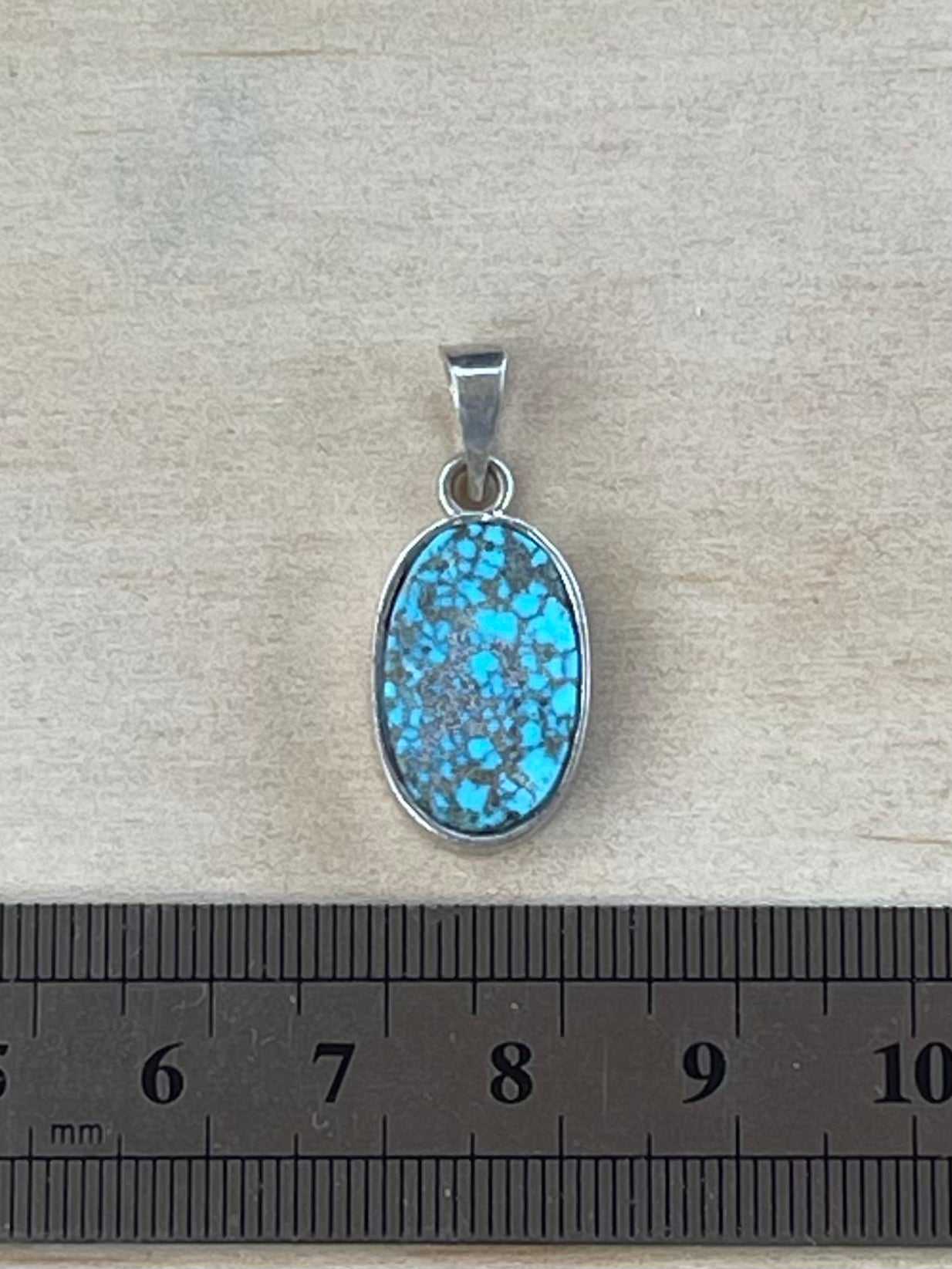 Rare Spiderweb Persian Turquoise Silver Pendant From Neishabour Mine, Iran. Natural, Not-stabilised #P4