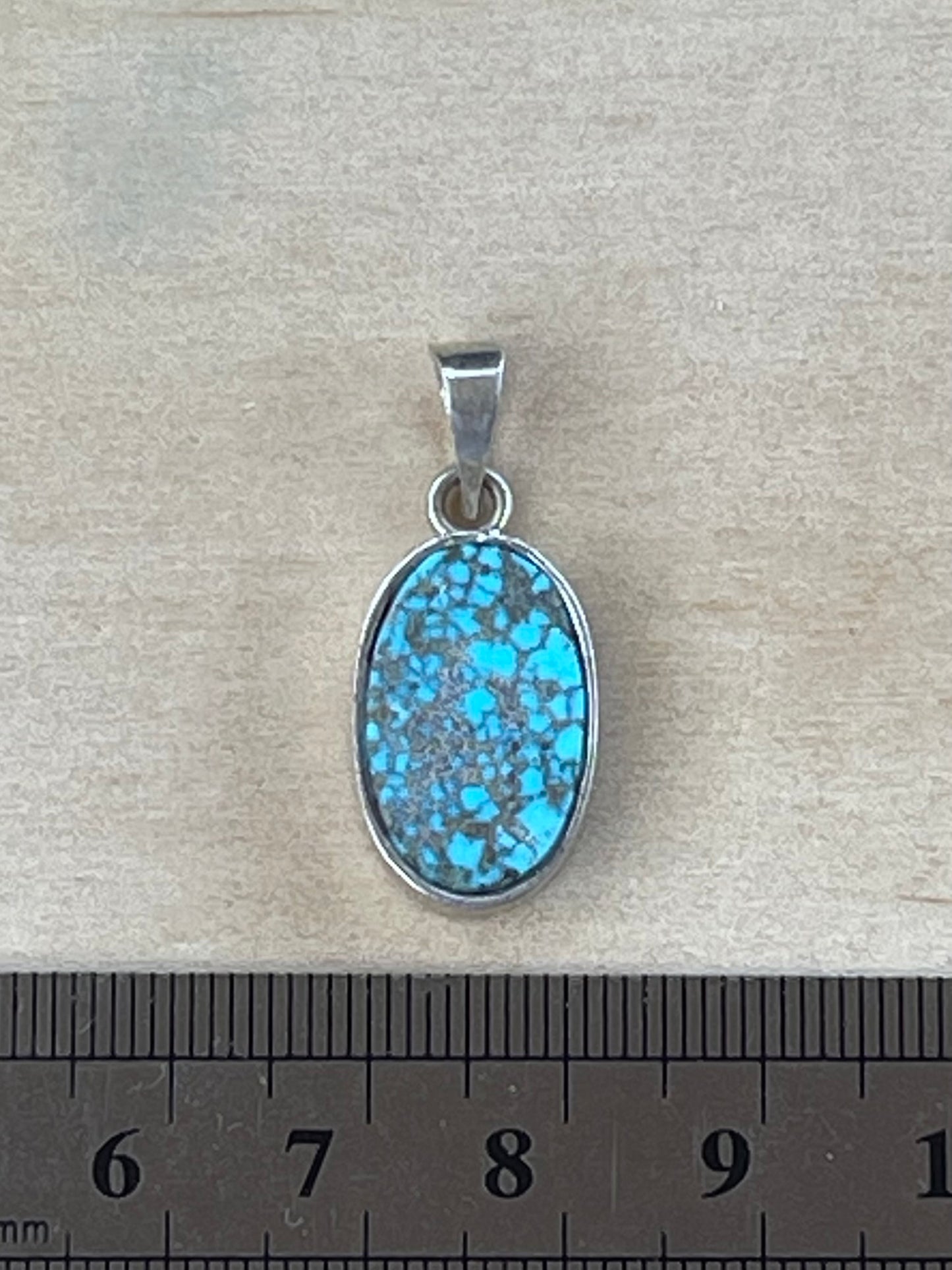 Rare Spiderweb Persian Turquoise Silver Pendant From Neishabour Mine, Iran. Natural, Not-stabilised #P4