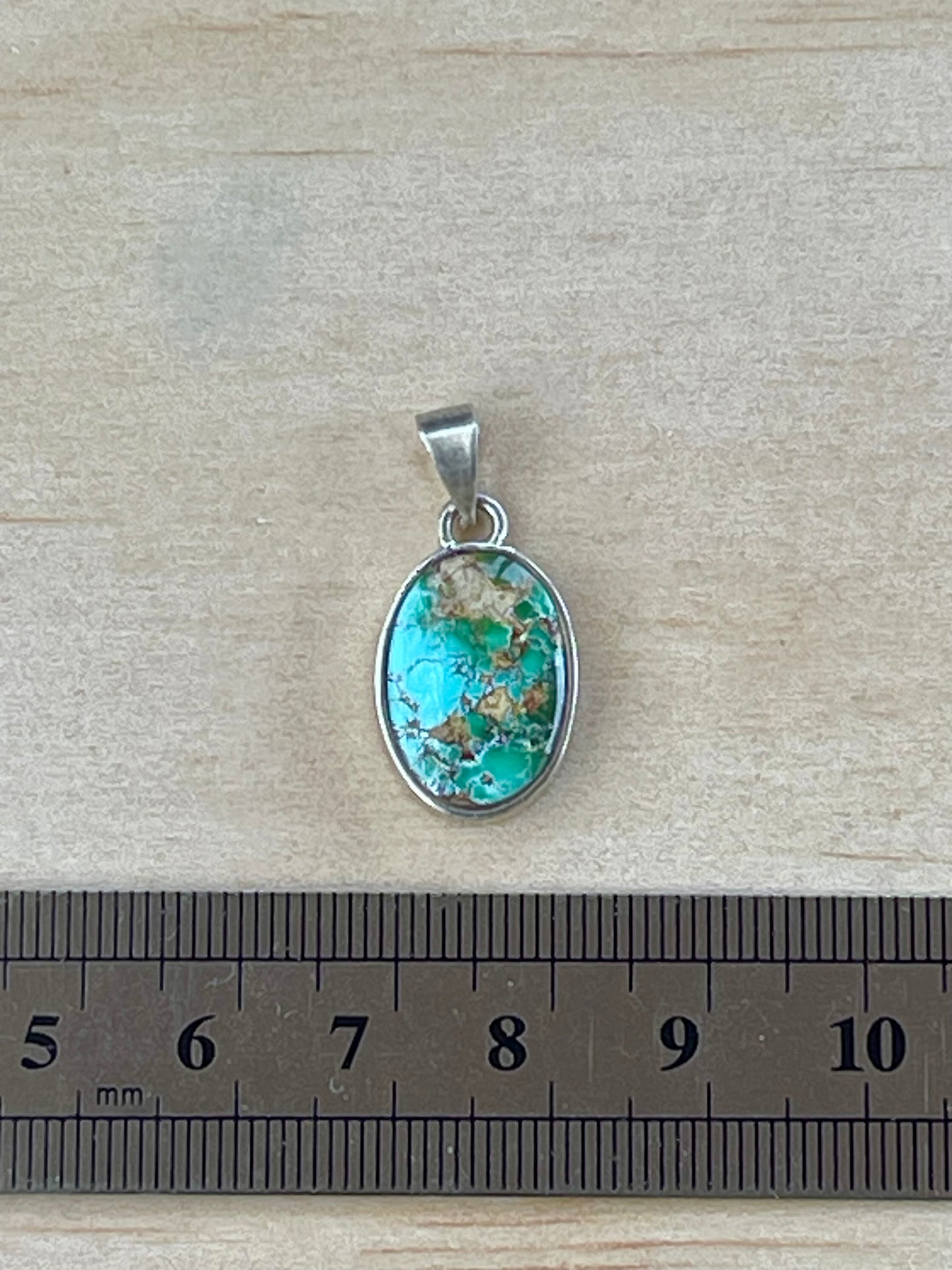 Persian Turquoise Silver Pendant From Neishabour Mine, Iran. Natural, Not-stabilised #P6