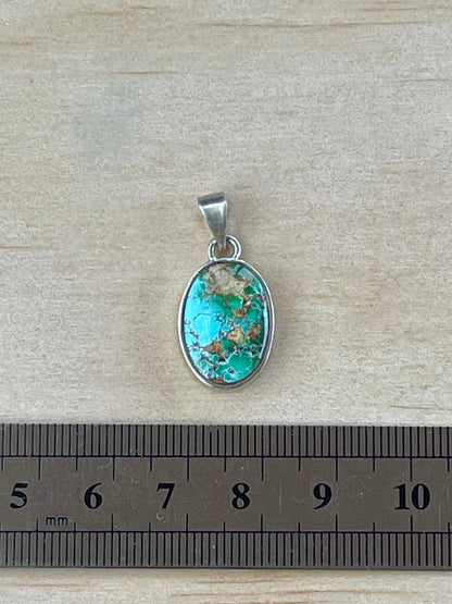 Persian Turquoise Silver Pendant From Neishabour Mine, Iran. Natural, Not-stabilised #P6
