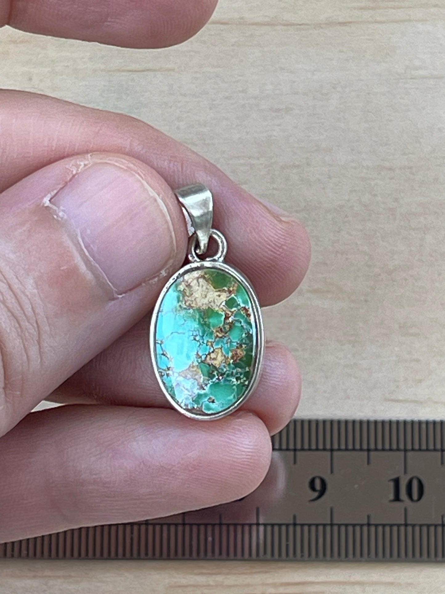 Persian Turquoise Silver Pendant From Neishabour Mine, Iran. Natural, Not-stabilised #P6