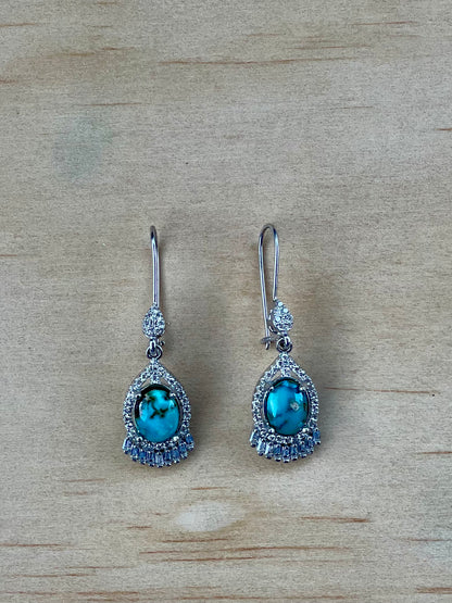 Elegant Persian Turquoise Silver Pendant From Neishabour Mine, Iran. Natural, Not-stabilised #E1