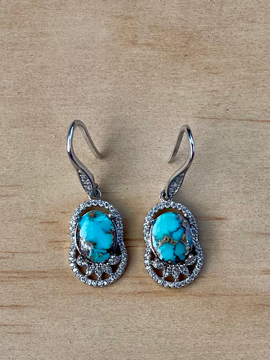 Elegant Persian Turquoise Silver Pendant From Neishabour Mine, Iran. Natural, Not-stabilised #E3