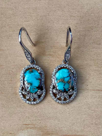 Elegant Persian Turquoise Silver Pendant From Neishabour Mine, Iran. Natural, Not-stabilised #E3