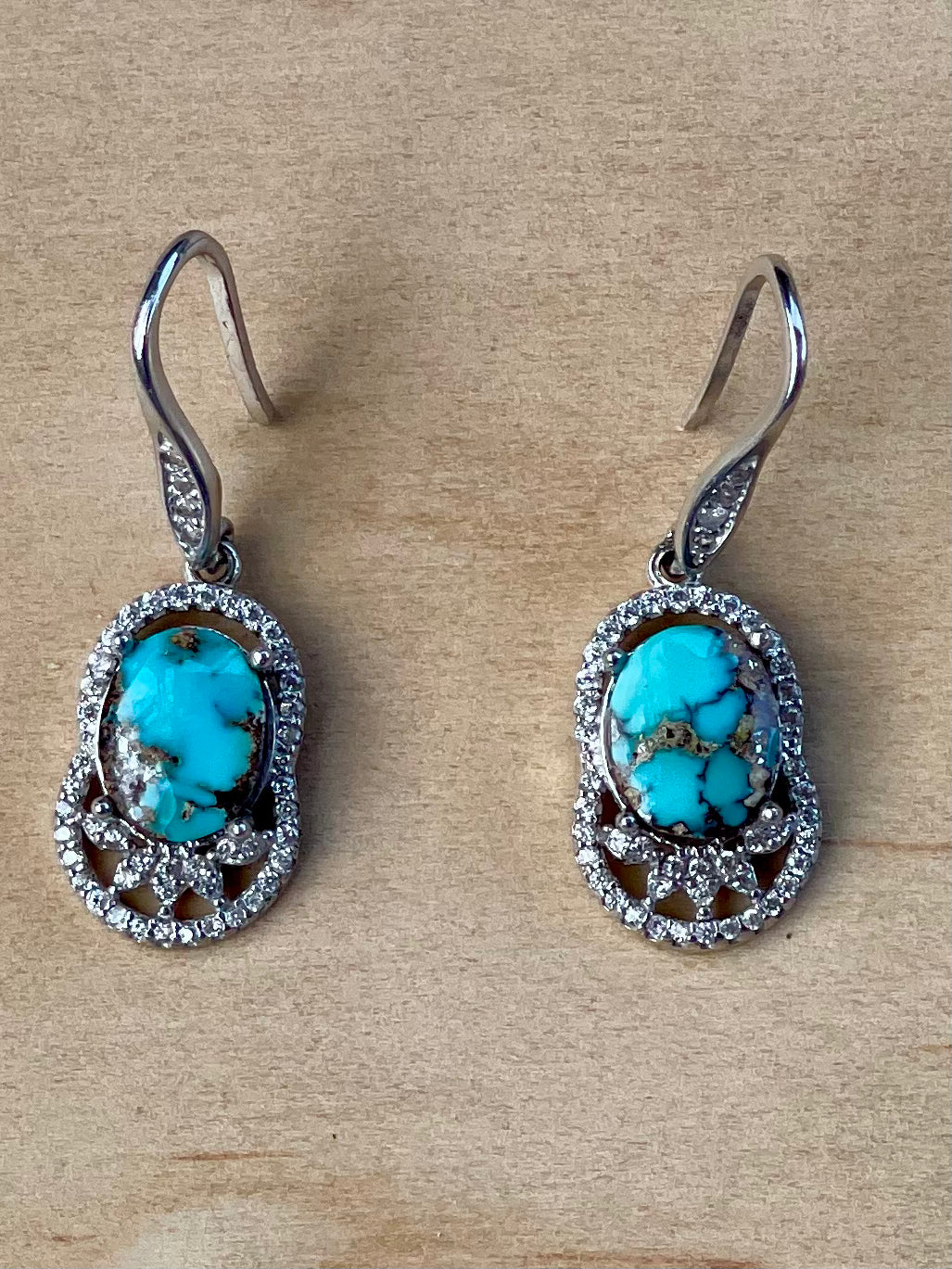 Elegant Persian Turquoise Silver Pendant From Neishabour Mine, Iran. Natural, Not-stabilised #E3