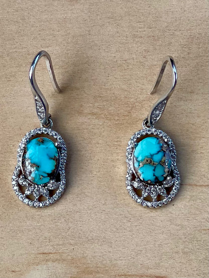 Elegant Persian Turquoise Silver Pendant From Neishabour Mine, Iran. Natural, Not-stabilised #E3