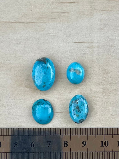 Four 4 Turquoise Cabochon Stones from Kerman Mine, Iran.  #K8