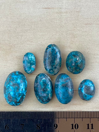 Seven 7 Turquoise Cabochon Stones from Kerman Mine, Iran.  #K9