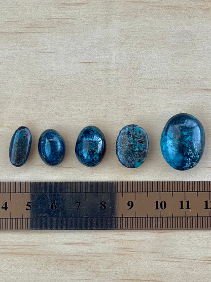 Five 5 Turquoise Unique Dark Stones from Kerman Mine, Iran.  #K11
