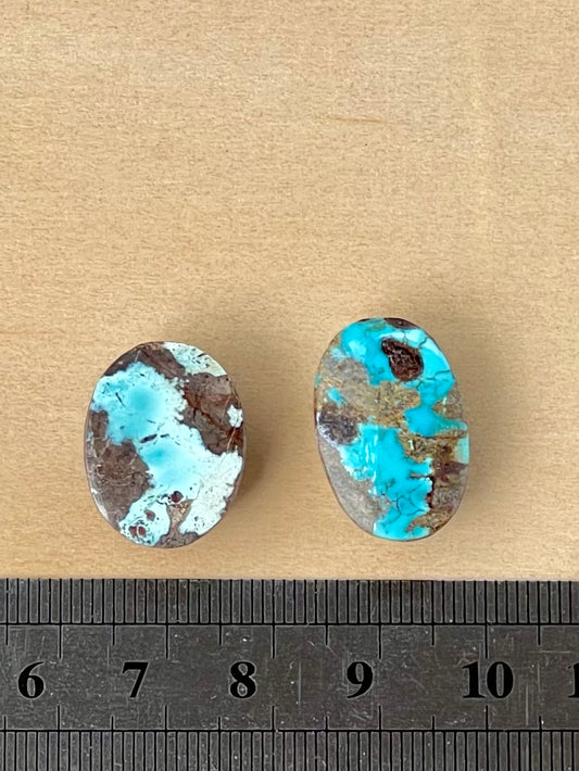 2 Amazing Natural Persian Turquoise Loose Stones From Neishabour Mine, Iran. Not-stabilised #N13