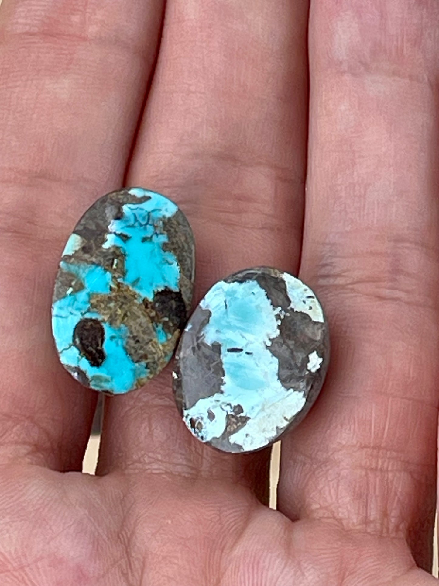2 Amazing Natural Persian Turquoise Loose Stones From Neishabour Mine, Iran. Not-stabilised #N13